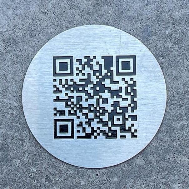 Stainless Steel Token Memorial Plaque with QR Code - Memorial Stories - QR Code Memorial Plaques